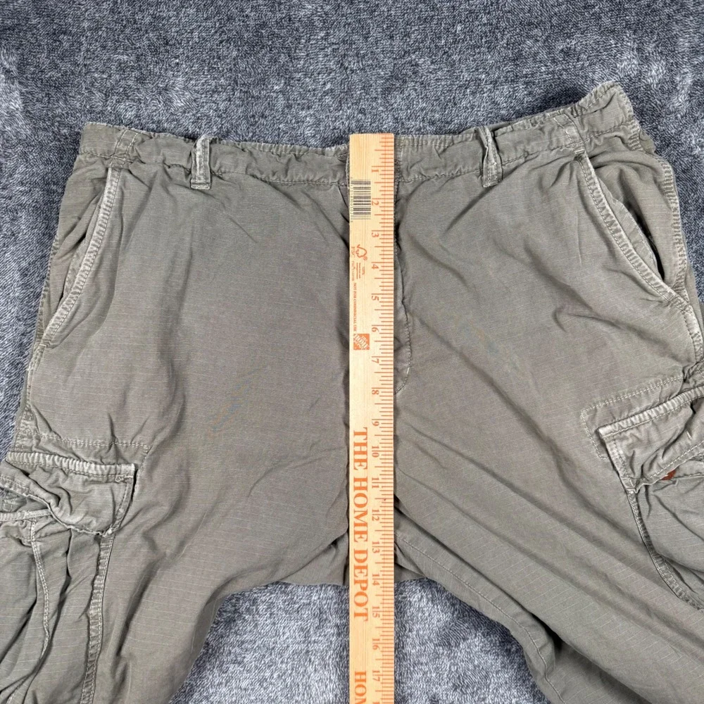 Vintage J Crew Pants Mens 34x28 Green Broken-In Cargo Flannel Lined Ripstop Work